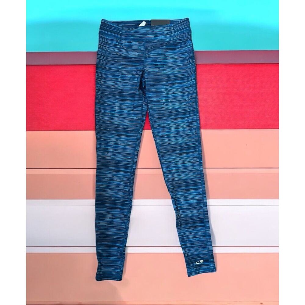 NWT Champion C9 Womens Leggings SIZE SMALL Fitted striped blue duo dry low rise‎
